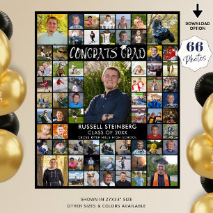 Póster Color del Personalizado de Collage de fotos Grad 6