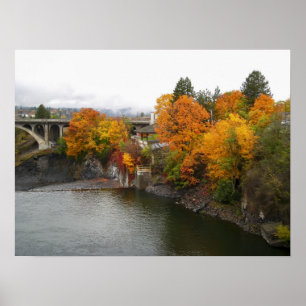 PÓSTER COLOR DEL RÍO DE SPOKANE