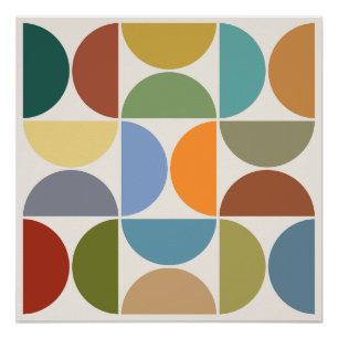 Póster Color del semicírculo MCM en la plaza de crema