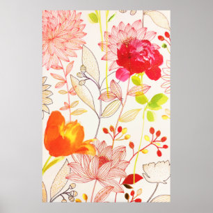 Póster Color floral Rubor Gold Sun color rosa
