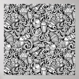 Póster Color It Poster Ice Cream Art