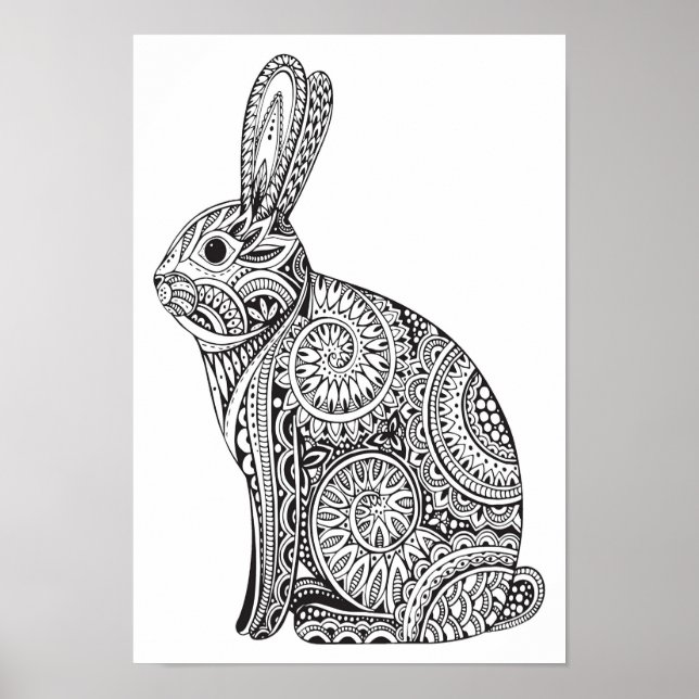 Póster Color It Poster Rabbit Pattern (Frente)