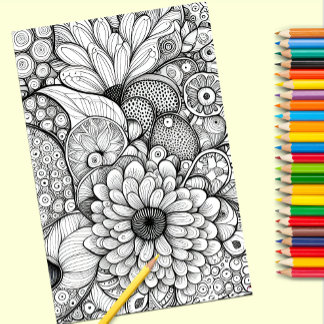 Póster Color It Resumen Daisy Floral