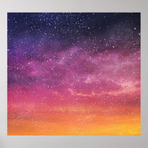 Póster Color mágico: Encantando el fondo del cielo.
