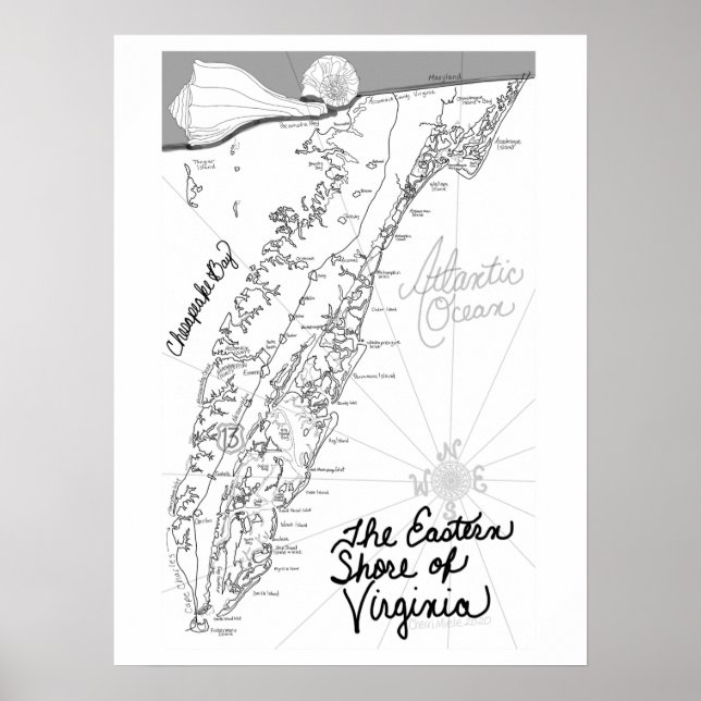 Póster Color Me ESVA, costa este de Virginia (Frente)