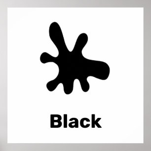 Póster Color negro con palabras poster