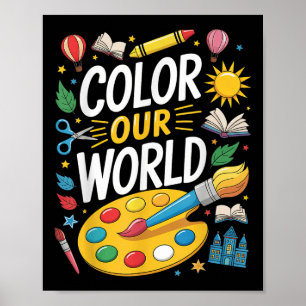 Póster Color Nuestro Mundo Verano Lectura 2025 Pintura de