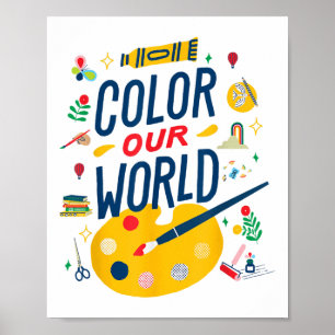 Póster Color Nuestro Mundo Verano Lectura 2025 Pintura de