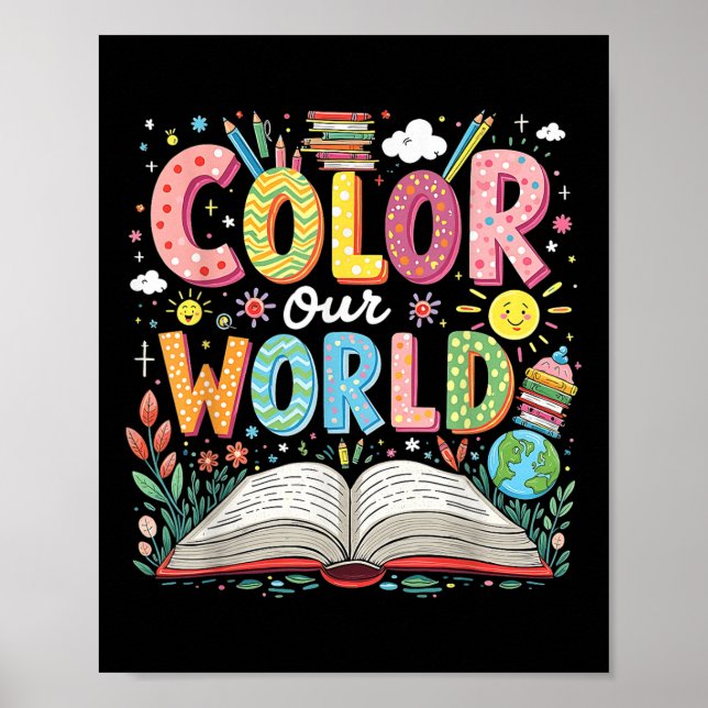 Póster Color Nuestro Programa Mundial de Lectura de Libro (Frente)