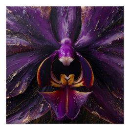 Póster Color Paint Slowly Filling Beautiful Floral Petals