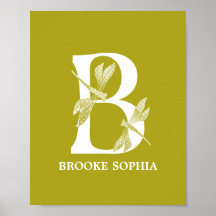 Color personalizado Monograma Letra B Nursera de l