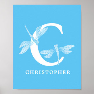 Póster Color personalizado Monograma Letra C Nursera de l