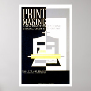 Póster Color Print Making 1938 WPA