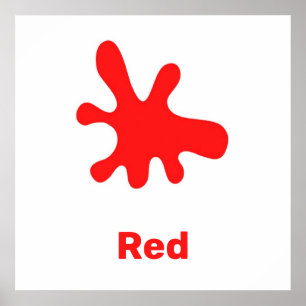 Póster Color rojo con palabras poster