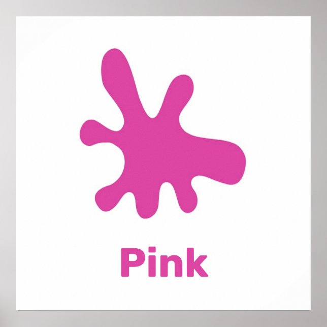 Póster Color rosa con las palabras poster (Frente)