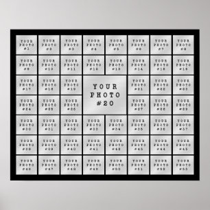 Póster Color sencillo de Personalizado de 53 Collages de 