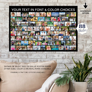 Póster Color sencillo de Personalizado de 88 Collages de