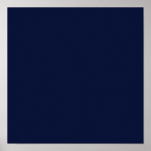 Póster Color sólido azul de la marina de medianoche