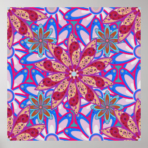 Póster Color Spring Theme Color patrón de fondo sin fisur