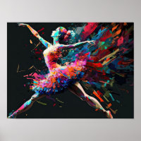 Color surrealista Splash Dancing Ballerina