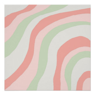 Póster Color terroso onda raya Minimalista Primavera Vera