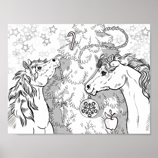 Póster Color your Own Christmas Ponies (Frente)