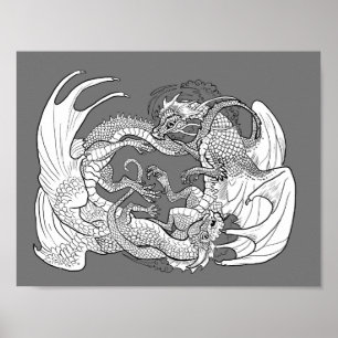Póster Color your own Entwined Dragons
