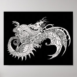 Póster Color your own Mystical Dragon