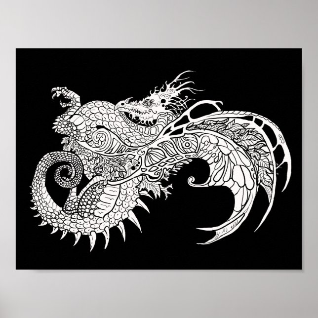 Póster Color your own Mystical Dragon (Frente)