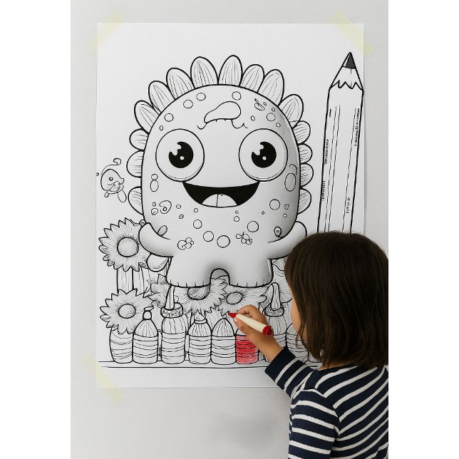 Póster Color Yourself Cartoon Monster Kids Wall Poster (Subido por el creador)