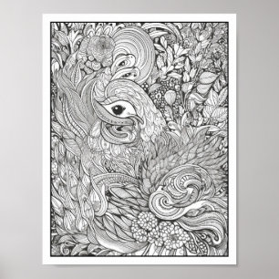 Póster Coloración de adultos inspiradora/consciente