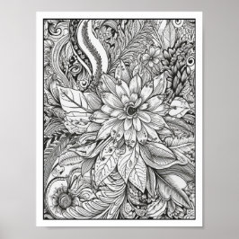 Póster Coloración de adultos inspiradora/consciente