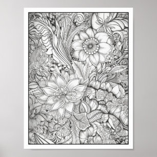 Póster Coloración de adultos inspiradora/consciente