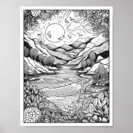 Póster Coloración de adultos inspiradora/consciente