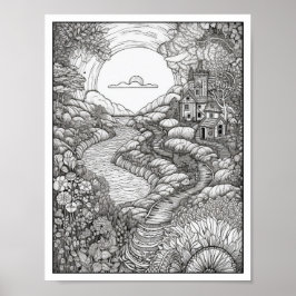 Póster Coloración de adultos inspiradora/consciente