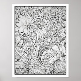 Póster Coloración de adultos inspiradora/consciente