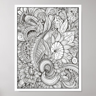 Póster Coloración de adultos inspiradora/consciente