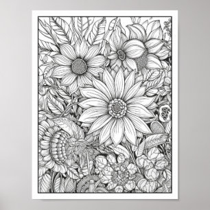 Póster Coloración de adultos inspiradora/consciente