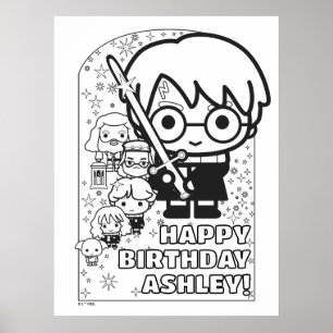 Póster Coloración personalizada de cumpleaños HARRY POTTE