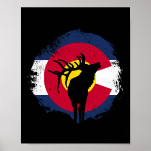 Póster Colorado Elk - Estado De Colorado - Cazador de elk