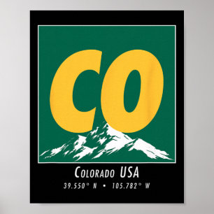 Póster Colorado Hiking And Skiing Co Montaña Vintage Depo