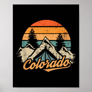 Póster Colorado - Montañas Retro Vintage Naturaleza Sende