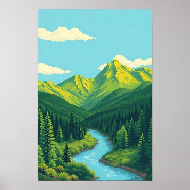 Póster Colorado Mountain Landscape wall art (Frente)