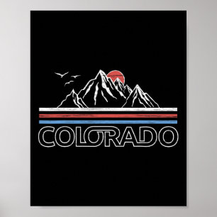 Póster Colorado Mountain State Flag Tee Rocky Mountains S