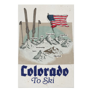 Póster Colorado para Esquiar