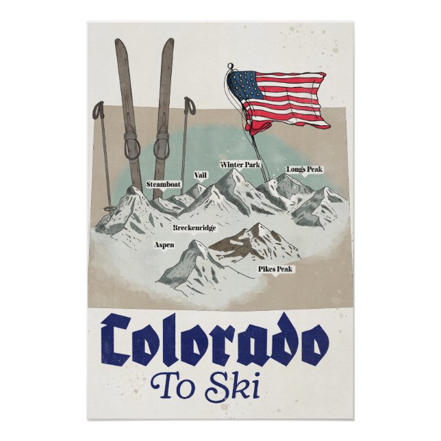 Póster Colorado para Esquiar (Anverso)