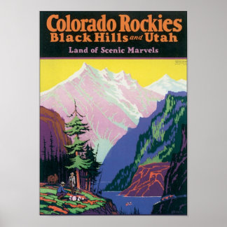 Póster Colorado Rockies Black Hills y Utah