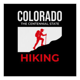 Póster Colorado Senderismo – El Estado del Centenario USA