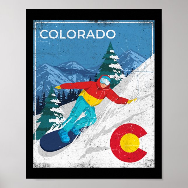 Póster Colorado - Snowboarder Snowboard Snowboarder (Frente)
