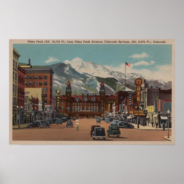 Póster Colorado Springs, CO (Frente)